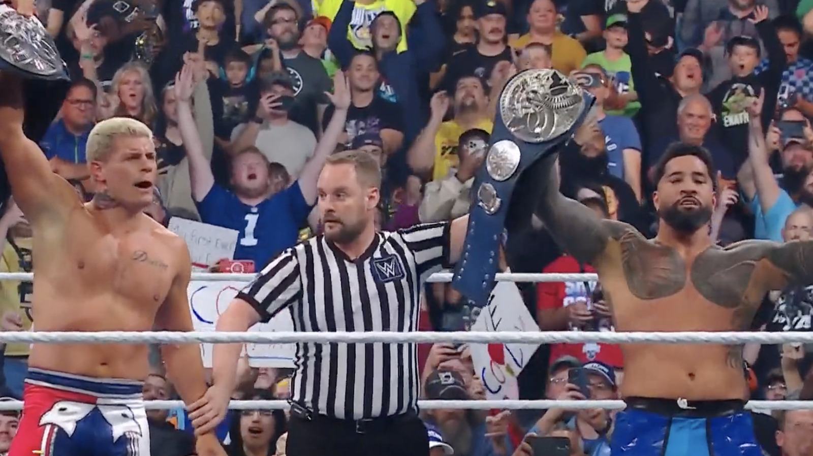 Cody Rhodes y Jey Uso derrotan a The Judgment Day y ganan títulos en parejas en WWE Fastlane
