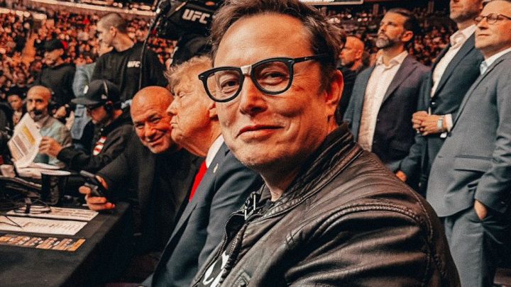 Mauricio Ruffy reacciona ante Elon Musk usando gafas Fighting Nerds en UFC 309