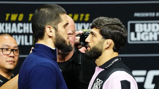 Vea a Islam Makhachev y Arman Tsarukyan compartir un intenso enfrentamiento antes de UFC 311