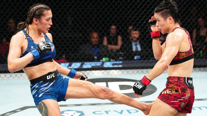 Tatiana Suárez muestra las espesas espantosas de la herida de pierna cosida después de UFC 312