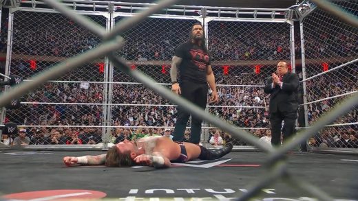 Roman Reigns interfiere en la WWE Raw Cage Match, Wrecks Seth Rollins & CM Punk, Hojas