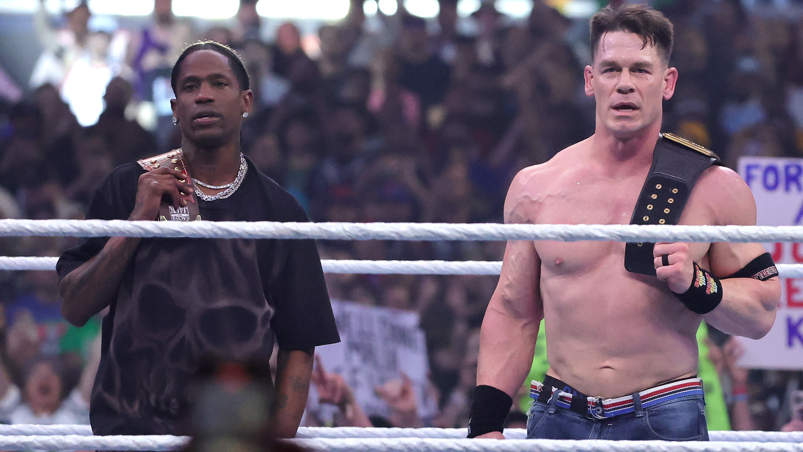 Noticias entre bastidores sobre John Cena en equipo con Travis Scott en WWE, oponentes potenciales
