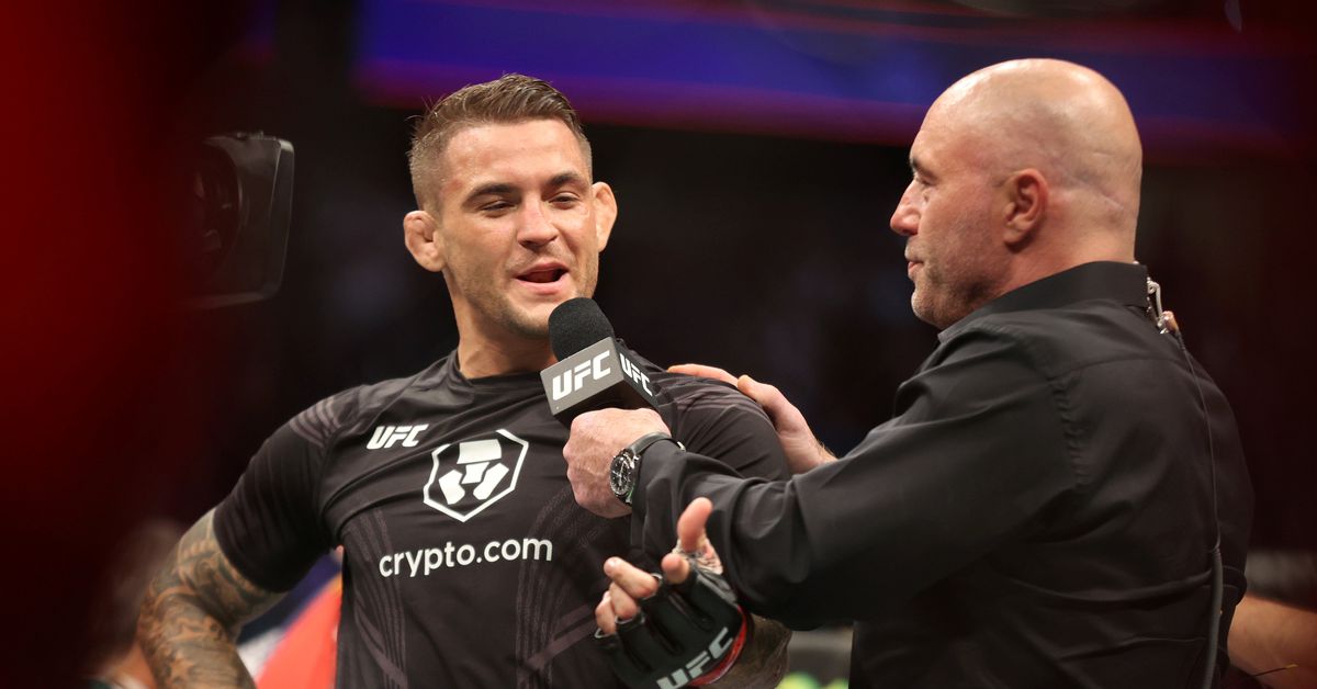 UFC 314: Joe Rogan, Dustin Poirier para el equipo de transmisión para Alexander Volkanovski vs. Diego Lopes Card