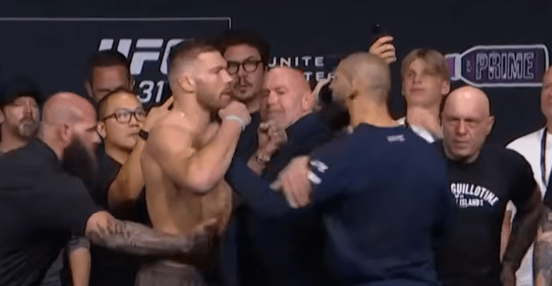 Dricus du Plessis y Khamzat Chimaev se vuelven físicos al enfrentamiento final antes de UFC 319