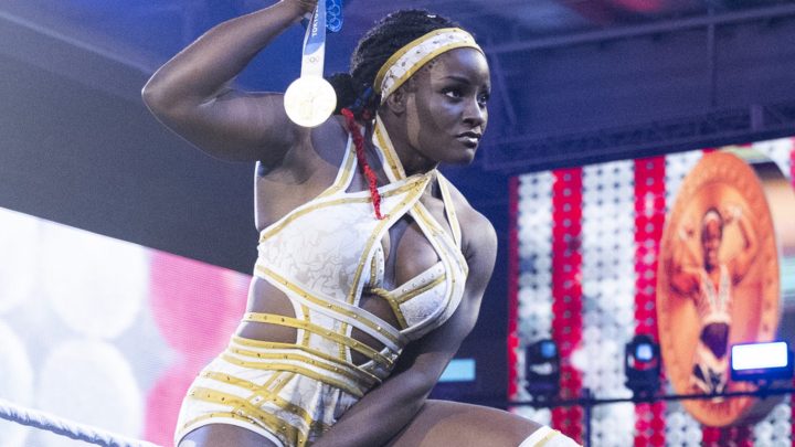 WWE LFG ganadora Tyra Mae Steele Juego para una combinación de etiquetas mixtas en Heatwave