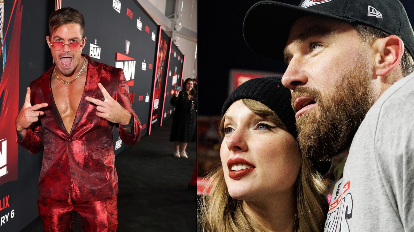 La estrella de la WWE Grayson Waller conoció a Taylor Swift y Travis Kelce luego de la pelea entre Swifties